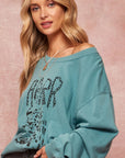 A Garment Dyed French Terry Graphic Sweatshirt