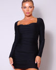 Sweetheart Pleated Front Sexy Mini Dress