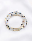 3 Row Glass Bead Stretch Bracelet