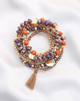 Love Coin Tassel Beaded Bracelet