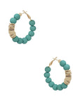 Clay Ball With Metal Accent Hoop Earring