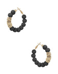 Clay Ball With Metal Accent Hoop Earring