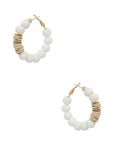 Clay Ball With Metal Accent Hoop Earring