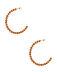 Rhinestone Bead Open Hoop Post Earring
