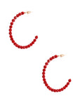 Rhinestone Bead Open Hoop Post Earring