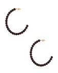 Rhinestone Bead Open Hoop Post Earring