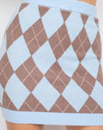 Diamond High-rise Sweater Mini Skirt