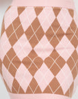 Diamond High-rise Sweater Mini Skirt