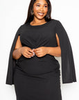 Cape Sleeve Dress With Knot Detail