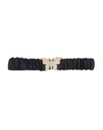 Rhinestone Pave Butterfly Ruched Elastic Back Belt