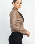 Zippered Notch Lapel Rider Jacket