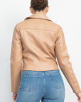 Zippered Notch Lapel Rider Jacket