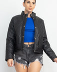 Mock Neck Quilted Jacket