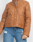 Mock Neck Quilted Jacket