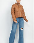 Mock Neck Quilted Jacket