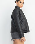 Mock Neck Quilted Jacket