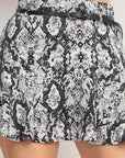 Snake Print Belted Skirt