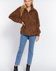 Long Slv Flap Pocket Oversize Jacket