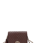 Fashion Double Metal Pattern Stitching Tassel Crossbody Bag