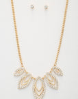 Marquise Rhinestone Link Metal Necklace