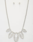 Marquise Rhinestone Link Metal Necklace