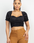 Ruching Puff Sleevetop