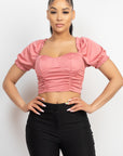 Ruching Puff Sleevetop