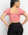 Ruching Puff Sleevetop