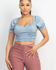 Ruching Puff Sleevetop