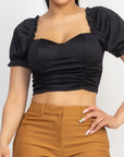 Ruching Puff Sleevetop