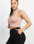 Mock Keyhole-front Crop Top