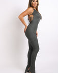 Cargo pocket halter jumpsuit