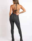 Cargo pocket halter jumpsuit