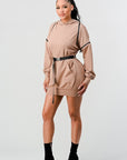 Double Zipper Long Sleeve Hooded Mini Dress