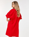 Puff Sleeve Dress With Frill Detail