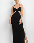 Cutouts Side Slit Maxi Dress