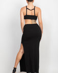 Cutouts Side Slit Maxi Dress