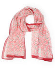 Flower Print Chiffon Scarf
