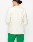 Ruched Sleeves Solid Blazer