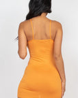 Adjustable Ruched Front Detail Mini Dress