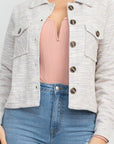 Plaid Button-down Tweed Jacket