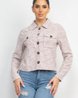 Plaid Button-down Tweed Jacket