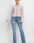 Plaid Button-down Tweed Jacket