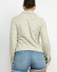 Plaid Button-down Tweed Jacket