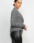 Plaid Button-down Tweed Jacket
