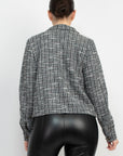 Plaid Button-down Tweed Jacket