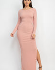 Side Slit Bodycon Maxi Dress
