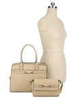 2in1 Matching Design Handle Satchel With Crossbody Bag