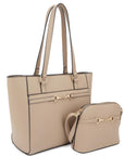 2in1 Smooth Matching Shoulder Tote Bag With Crossbody Set