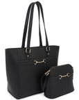 2in1 Smooth Matching Shoulder Tote Bag With Crossbody Set